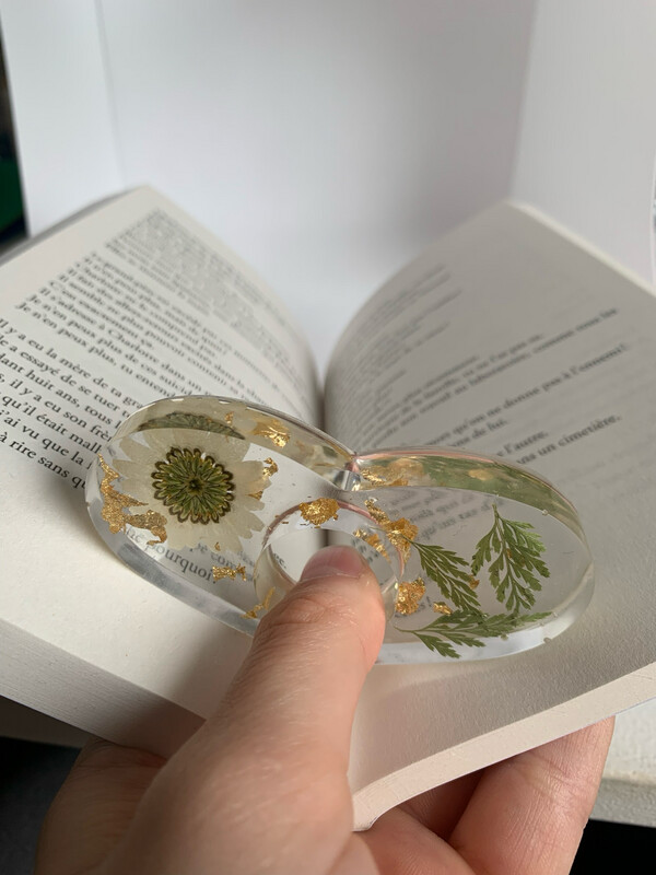 Bague de lecture fleurie blanche