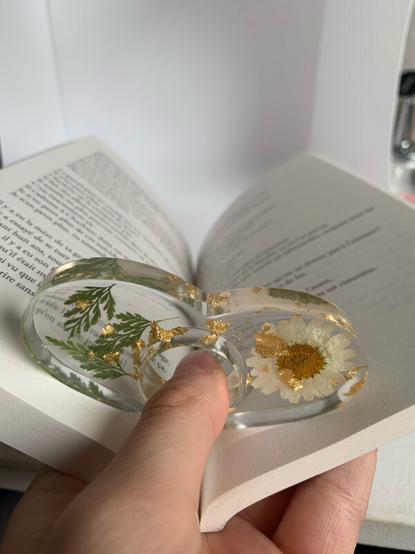 Bague de lecture fleurie blanche