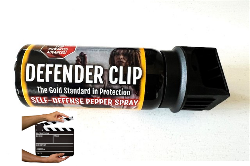 Defender Clip Package (Pepper Spray w Belt Clip, Video)