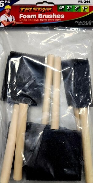 Espuma Pintura Cepillo 6pc