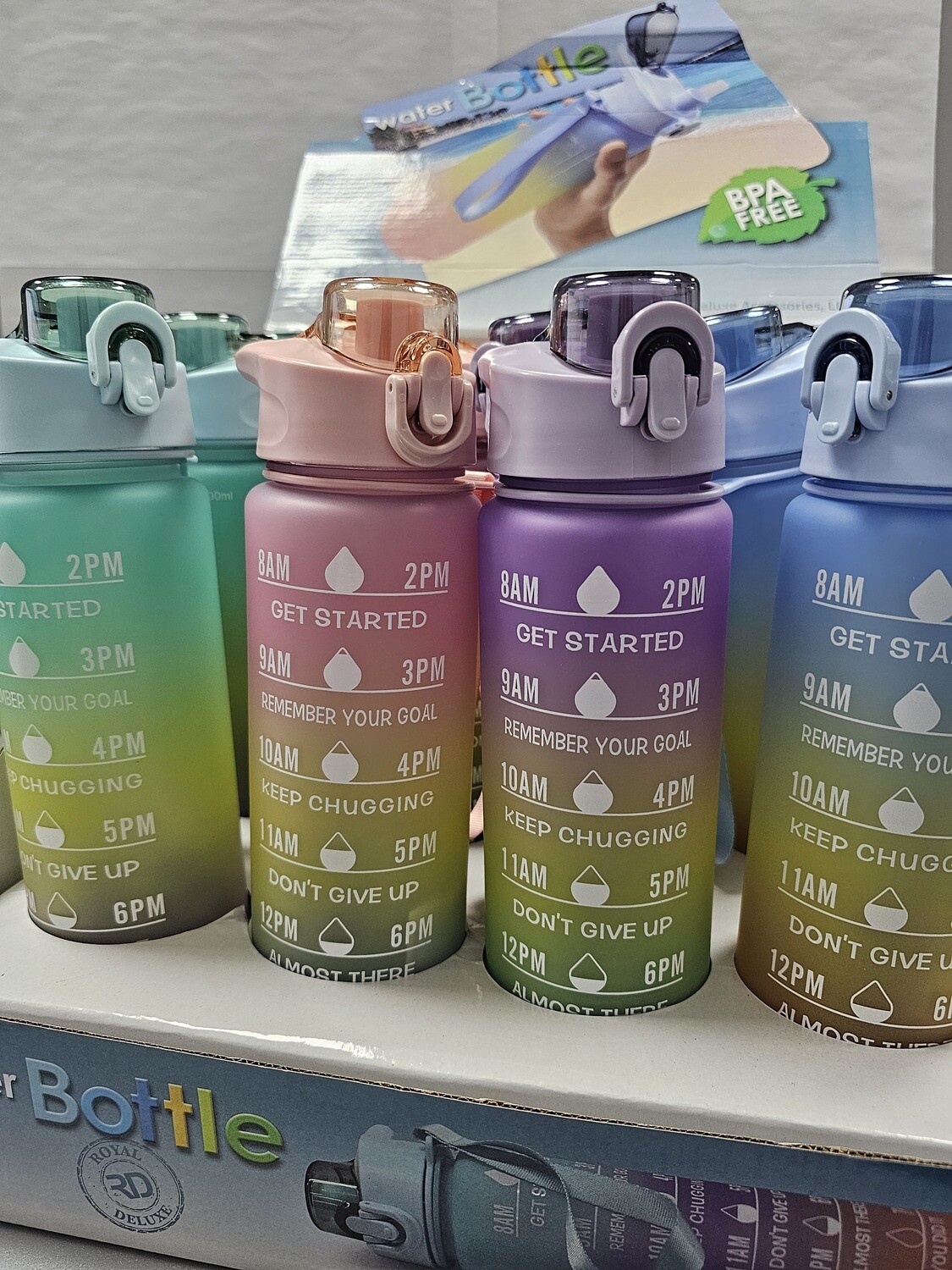 Bottle Plastic Rainbow 12pc