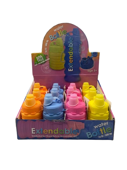 Extendable Water Bottles Bright Color 12pc