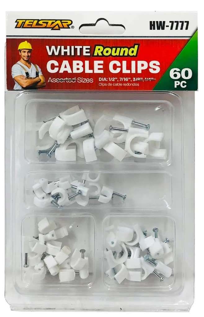 Clips de Cable Redondos 60pc