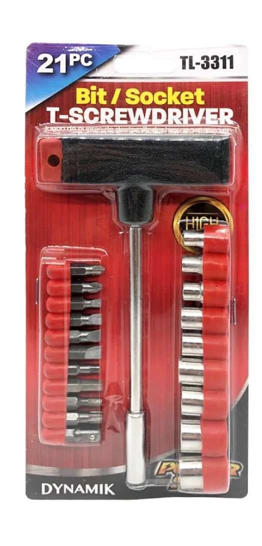 Set de Puntas de Destornillador con T 21pc