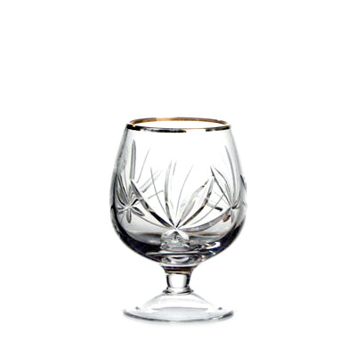 Crystal glasses set &quot;Blossom&quot; decorated with gold, 50 ml, 6 pcs.