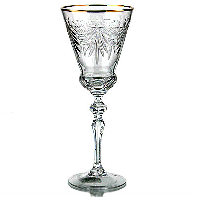 Crystal glasses set &quot;Gerard&quot; decorated with gold, 250 ml, 6 pcs.