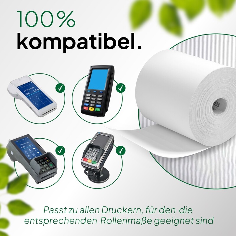 20 EC-Rollen 57mm x 45mm coreless – SEPA-Text, 70g/m², phenolfrei & BPA-frei