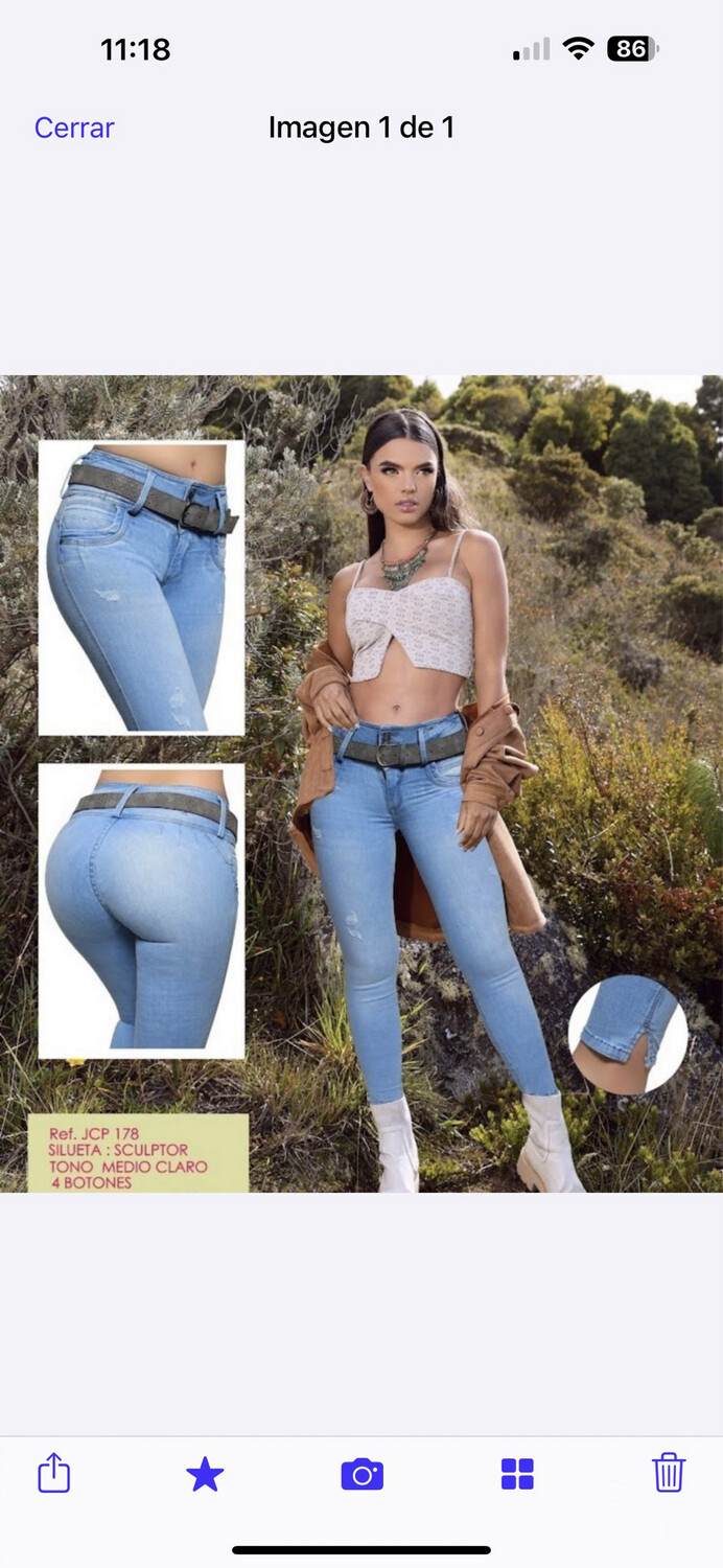 Jean Levanta Cola size 9-10