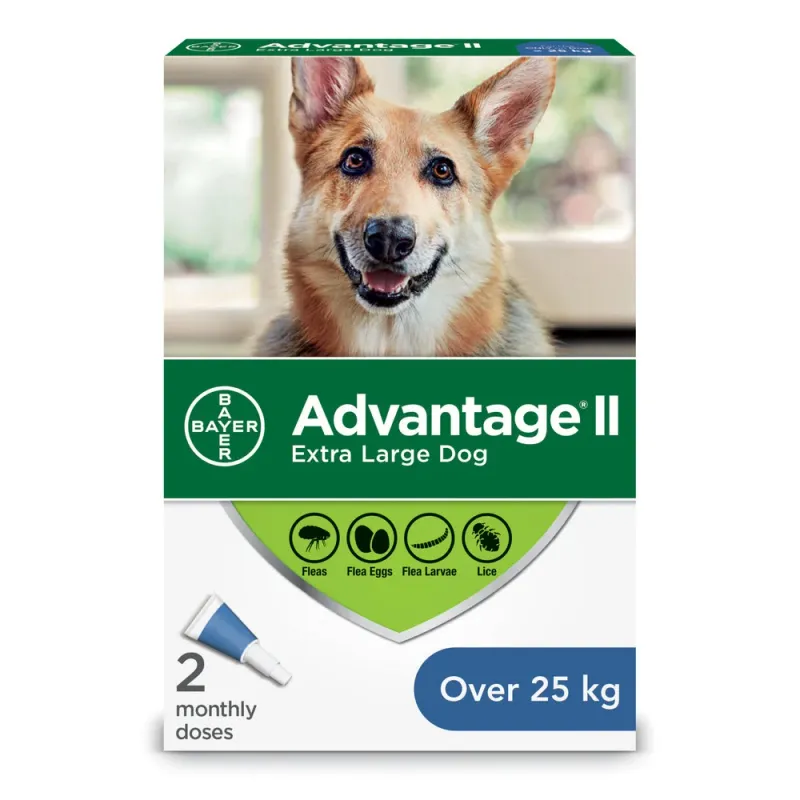 ADVANTAGE II - X-Large Dog (Over 25kg) - 2 Pack