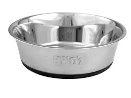 BUD-Z STAINLESS BOWL WITH BLACK SILICON BASE 128oz