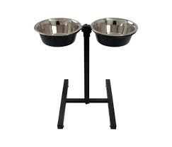 BUD-Z DOUBLE BOWL WITH STAND - BLACK MATTE 2x1600ml (54x2oz)