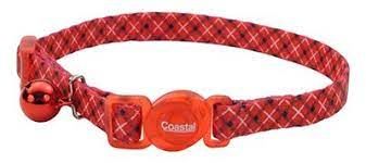 COASTAL - Fashion Adjustable Breakaway Collar - 3/8&quot; x 8-12&quot; - White Red Plaid