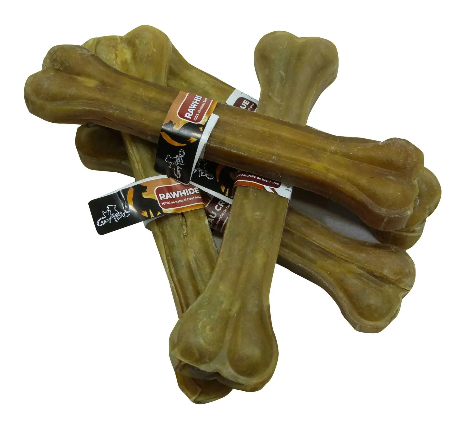 GABO 8&quot; Pressed Rawhide Bone