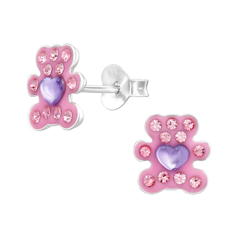 Teddy Bear Crystal Ear Studs