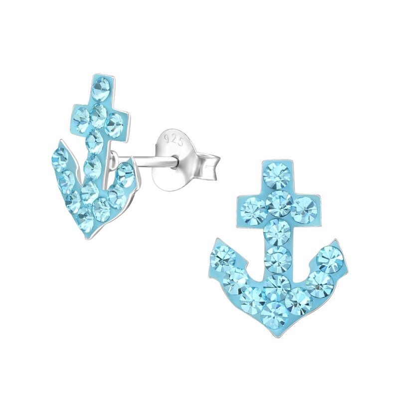 Anchor Crystal Ear Studs