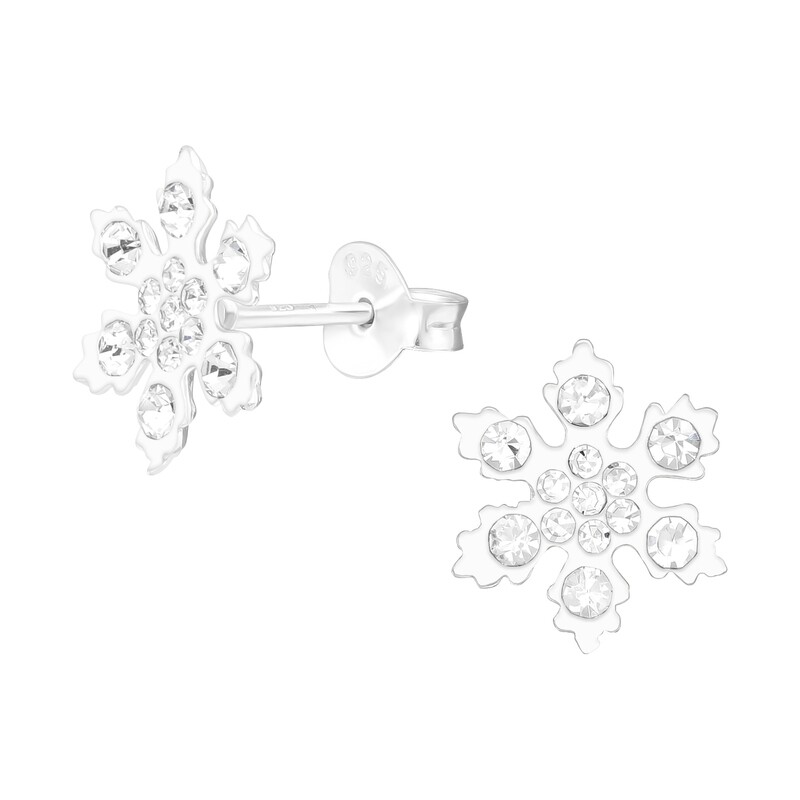 Snowflake Crystal Clear Ear Studs