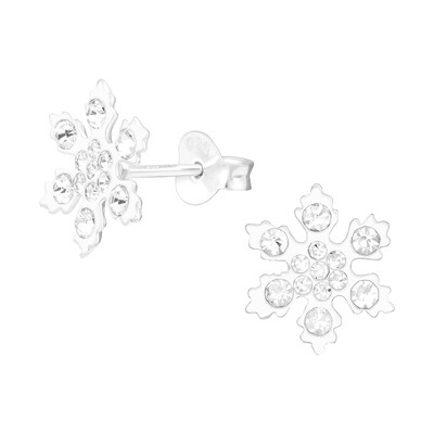 Snowflake Crystal Clear Ear Studs