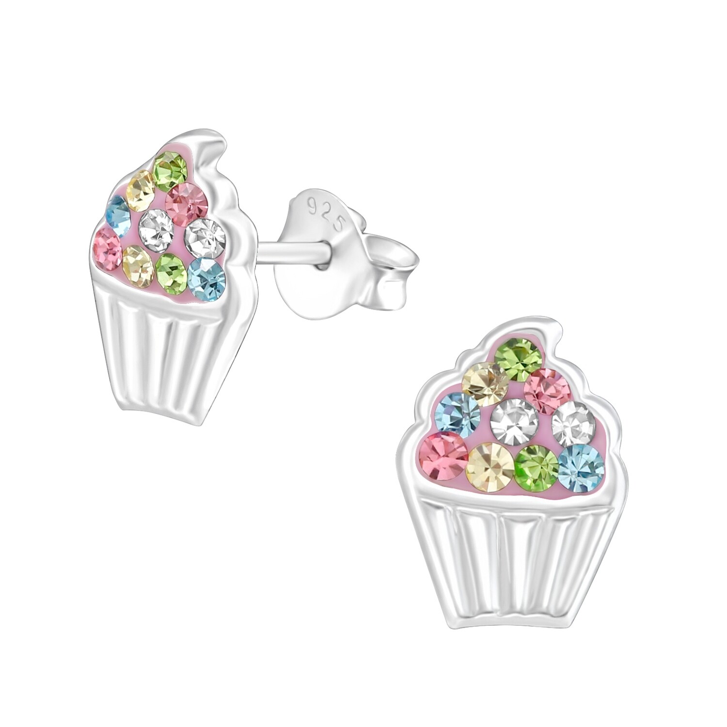 Cupcake Crystal Ear Studs