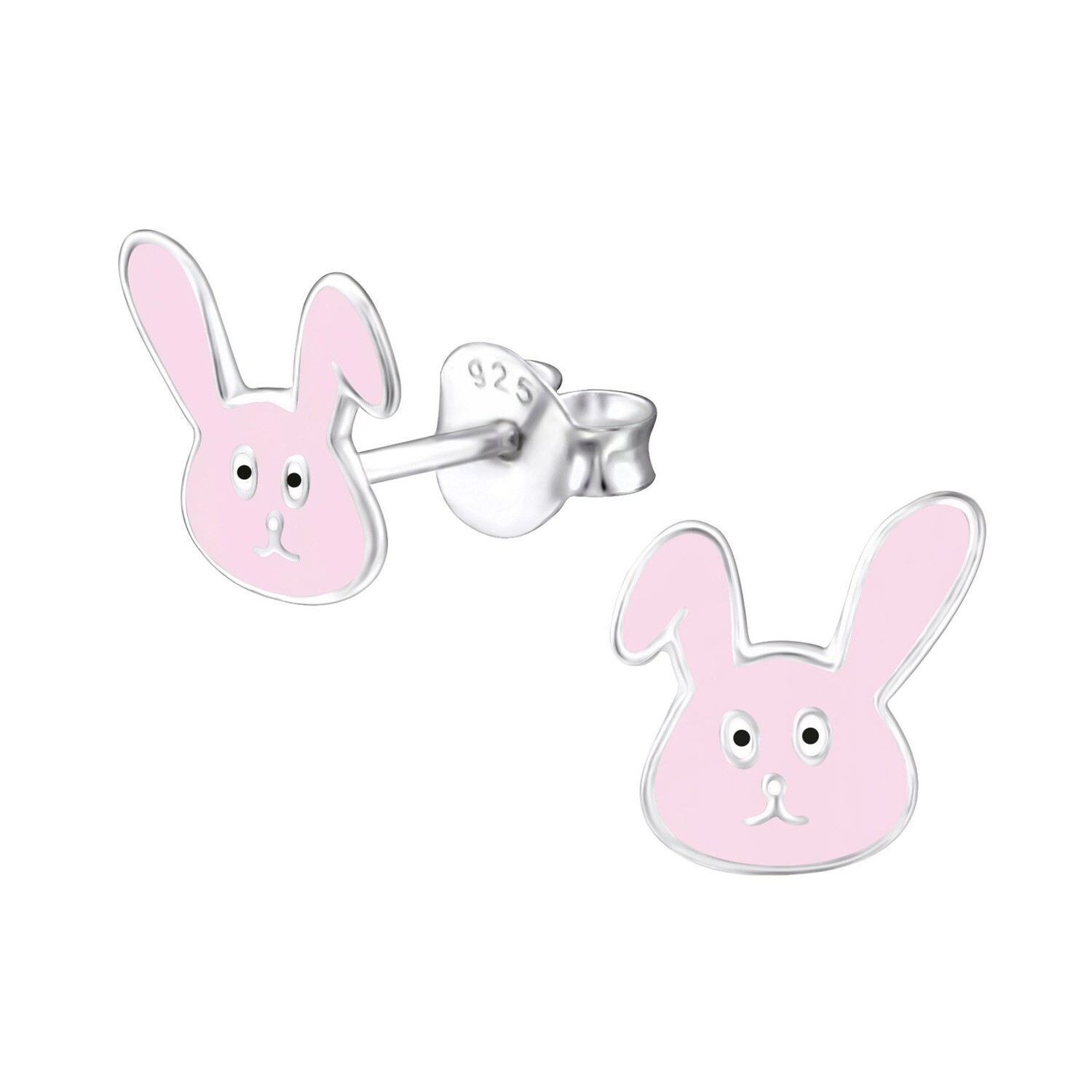 Pink Rabbit Ear Studs
