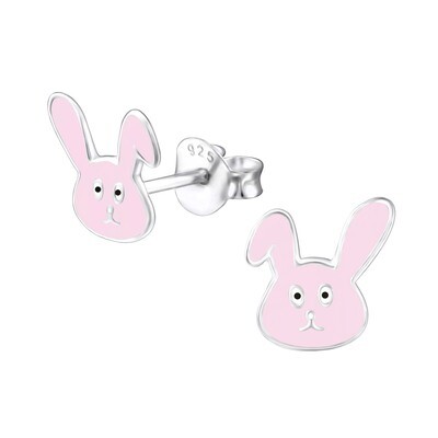 Pink Rabbit Ear Studs