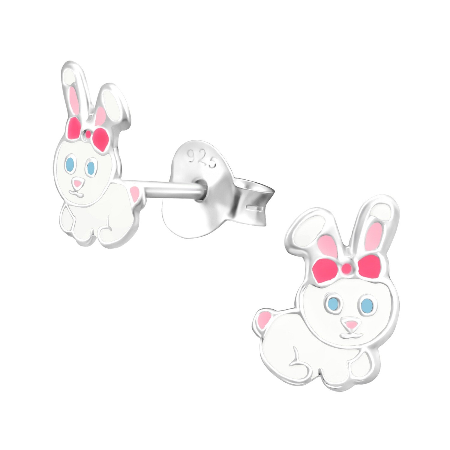 Hop Bunnies Ear Studs - White