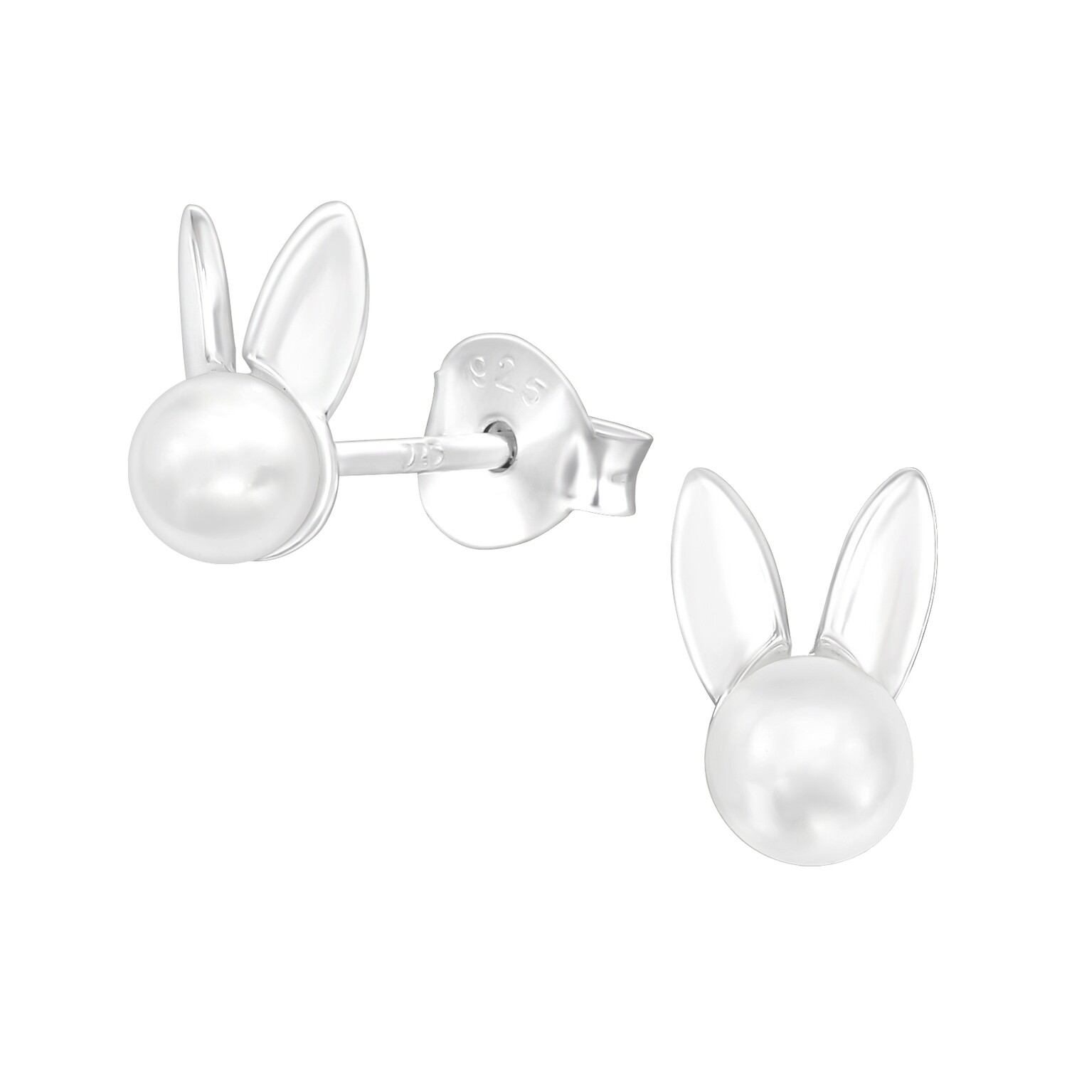 Pearl White Rabbit Ear Studs