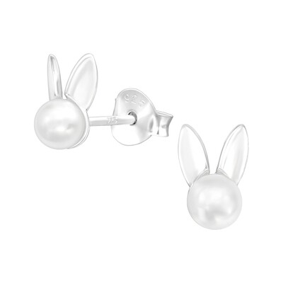 Pearl White Rabbit Ear Studs