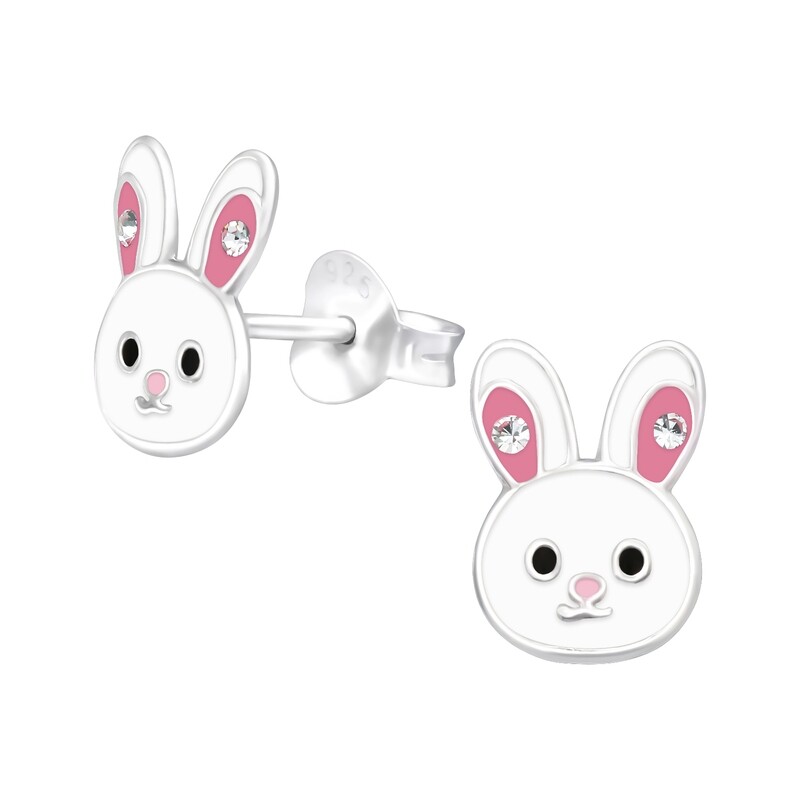 Happy Bunny Crystal Ear Studs
