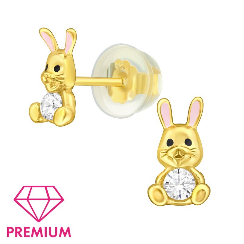 Sitting Rabbit CZ - 925 Sterling Silver