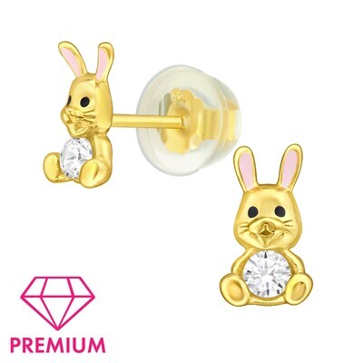 Sitting Rabbit CZ - 925 Sterling Silver