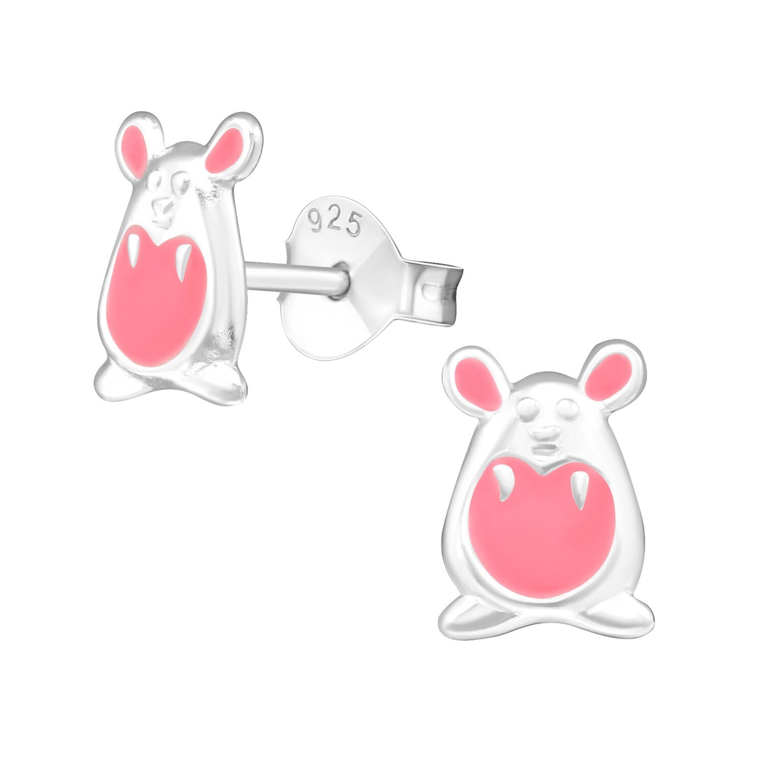 Pink Mouse Colourful Ear Studs