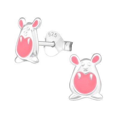 Pink Mouse Colourful Ear Studs