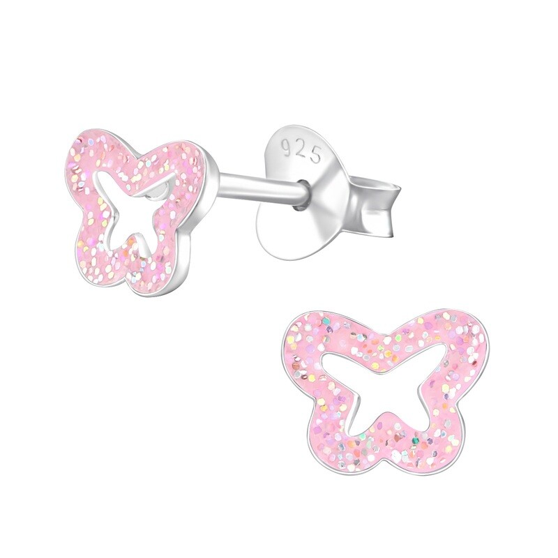 Glitter Butterfly Ear Studs