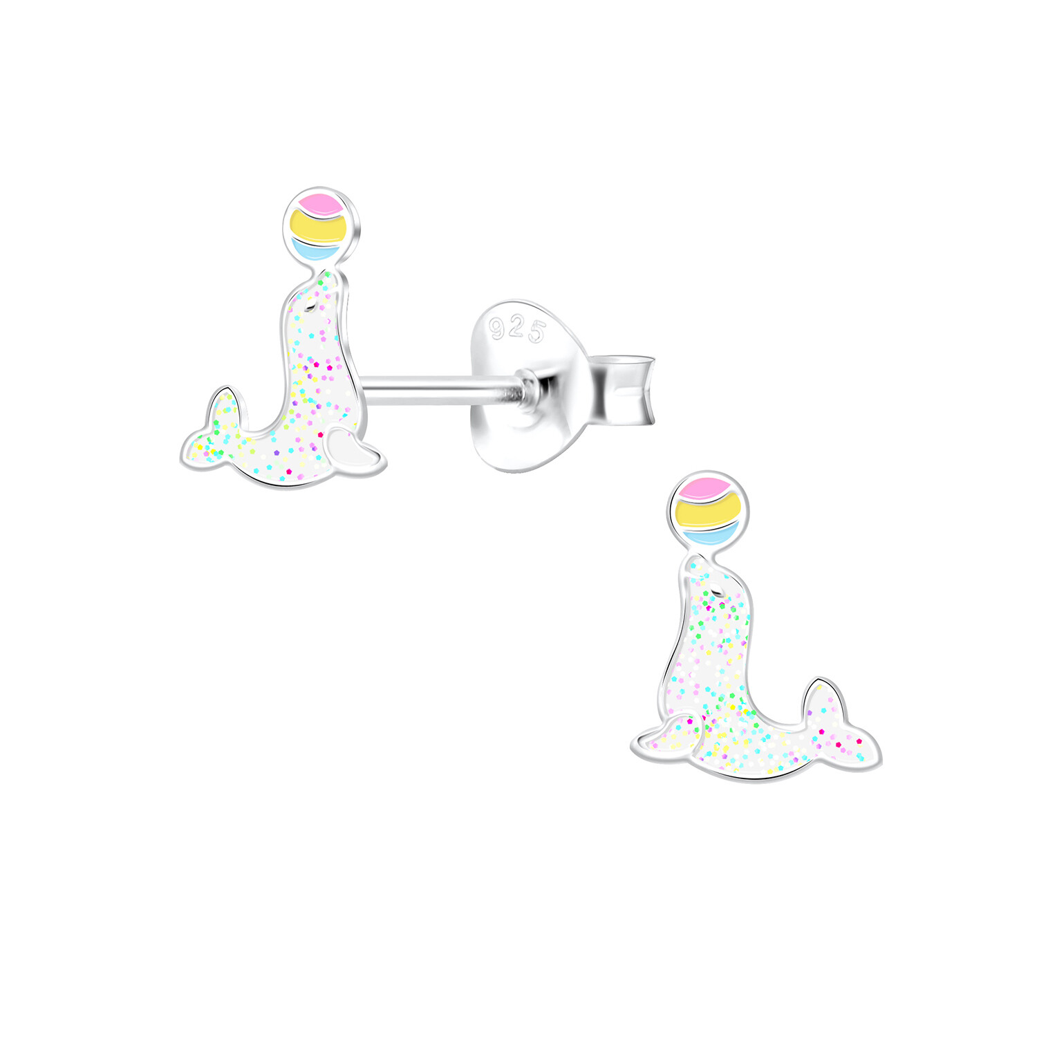 Playing Seals Colourful Ear Studs