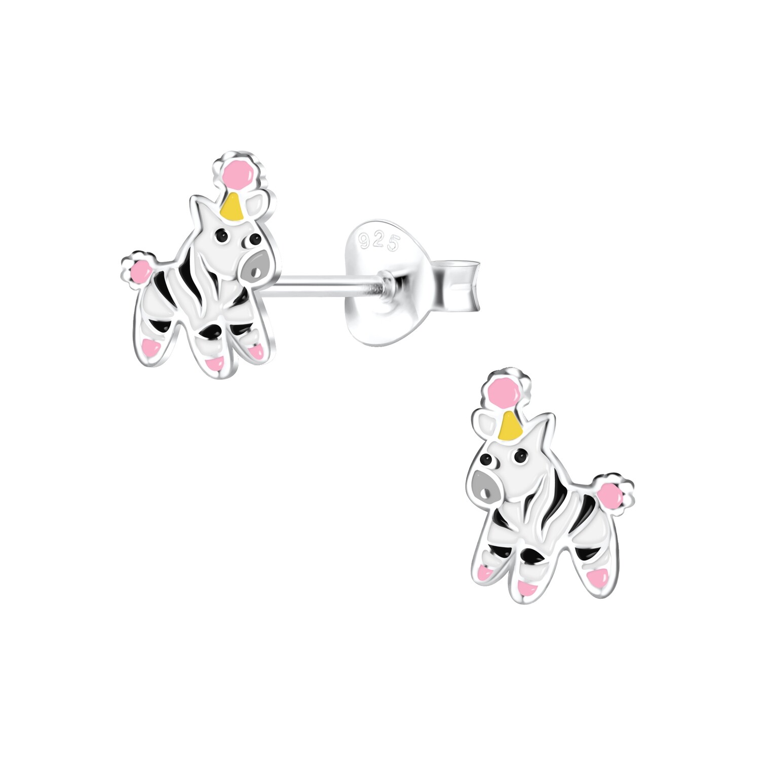 Playful Zebras Colourful Ear Studs - Purple