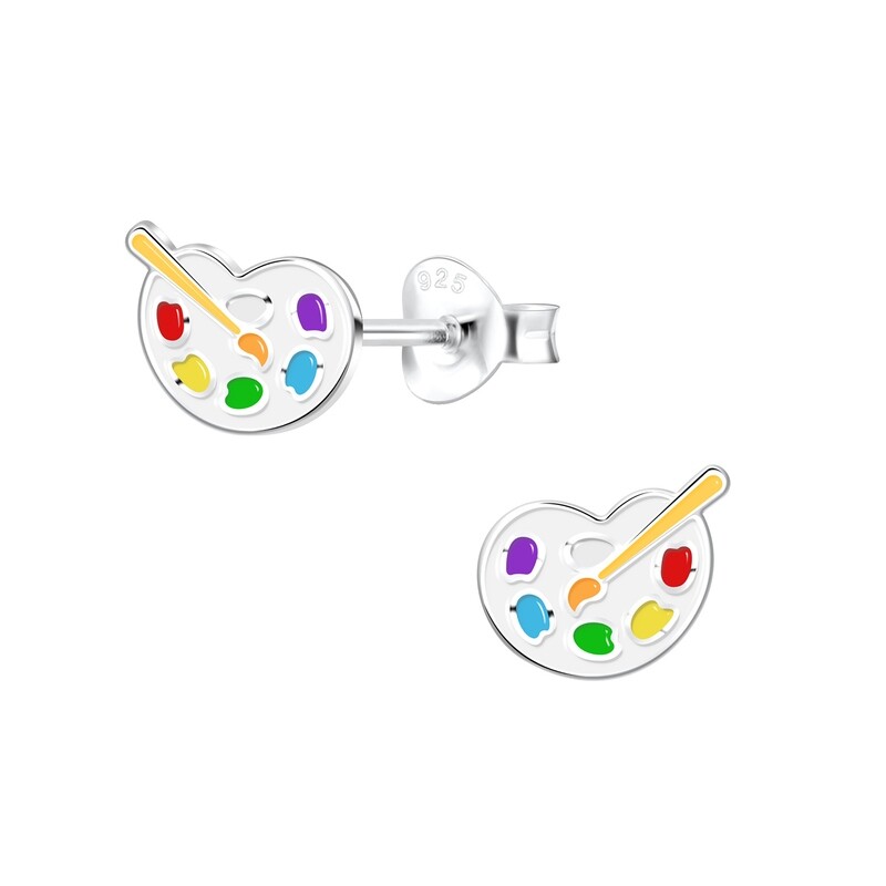 Paintbrush &amp; Pallet Colourful Ear Studs