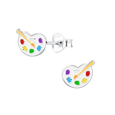 Paintbrush &amp; Pallet Colourful Ear Studs