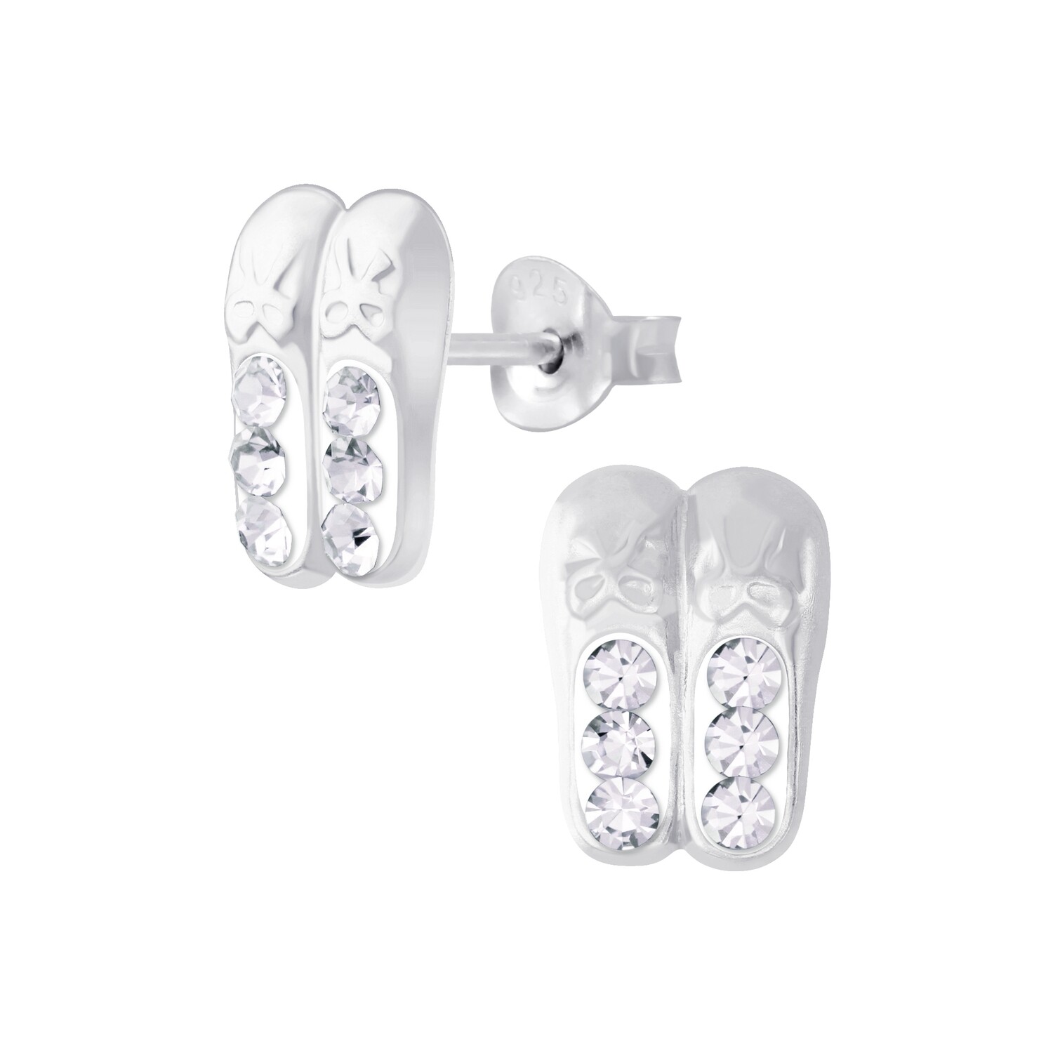 Crystal Ballerina Shoes Ear Studs - Crystal