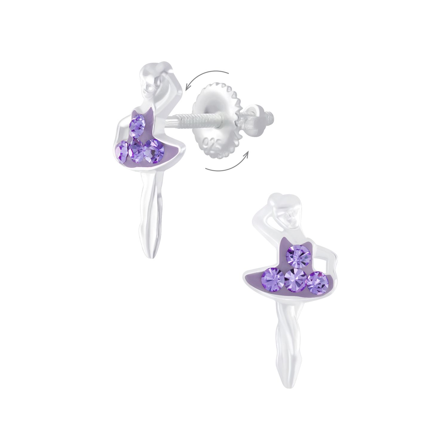 Ballerina Crystal Screw Back