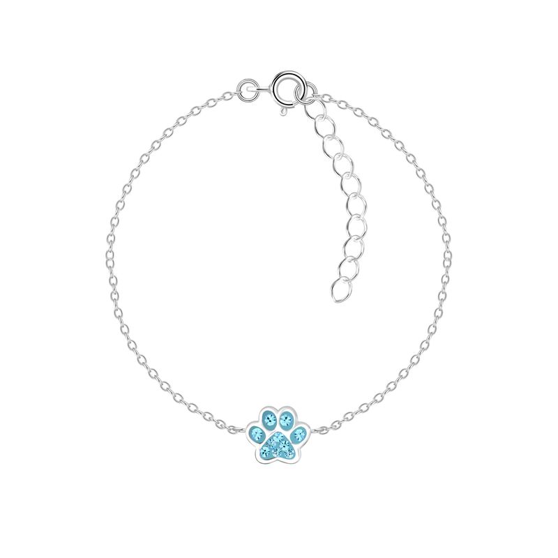 I love Paw Prints Bracelet - Aqua