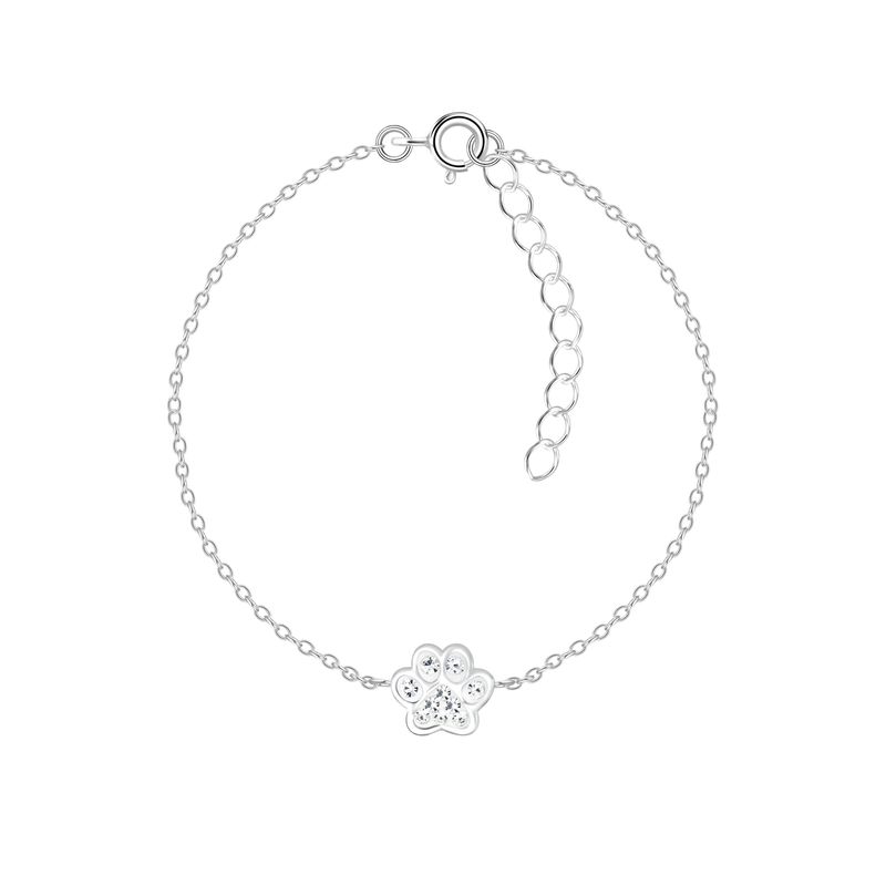 I love Paw Prints Bracelet - Crystal