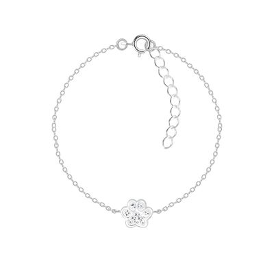 I love Paw Prints Bracelet - Crystal