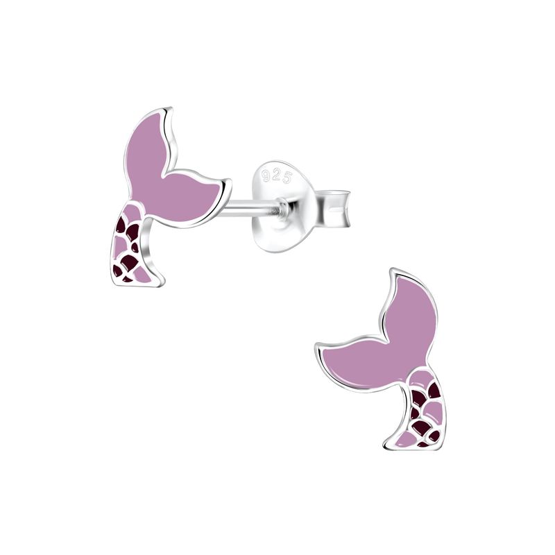 Mermaids Tail Ear Studs - Purple