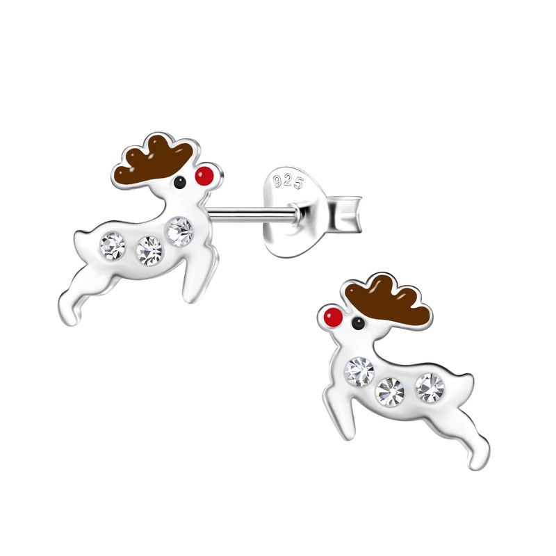 Reindeer Silver Ear Studs