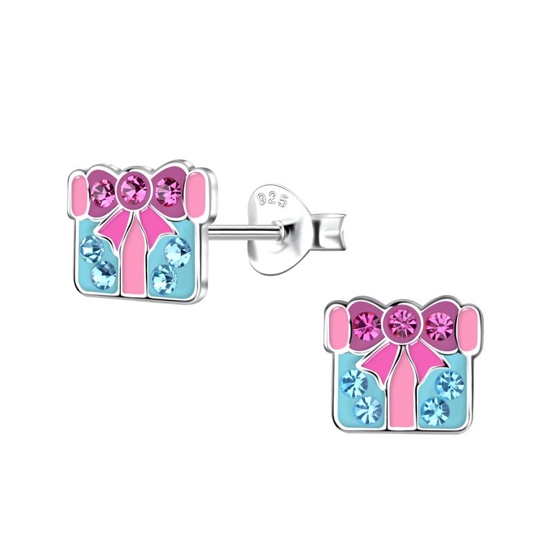 Little Gift Crystal Ear Studs - Pink