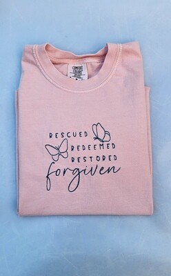 Rescued, Redeemed long sleeves Embroidered Crew Neck shirt