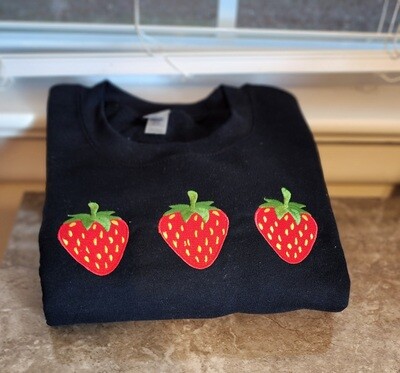 Strawberries Valentine Sweatshirt Black