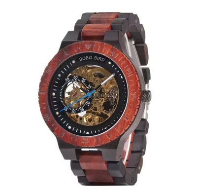 Bobo Bird Luxury Mechanical Wood Watch 48mm Dial