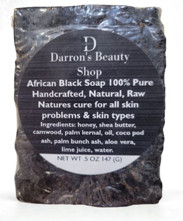Raw African Black Soap 5oz Bar