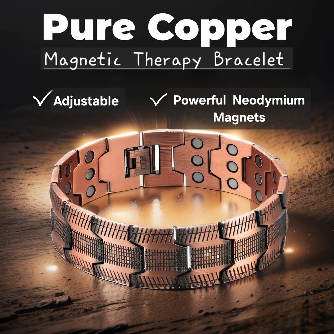 🔥 Pure Copper Magnetic Therapy Bracelet — Style Meets Healing Power!